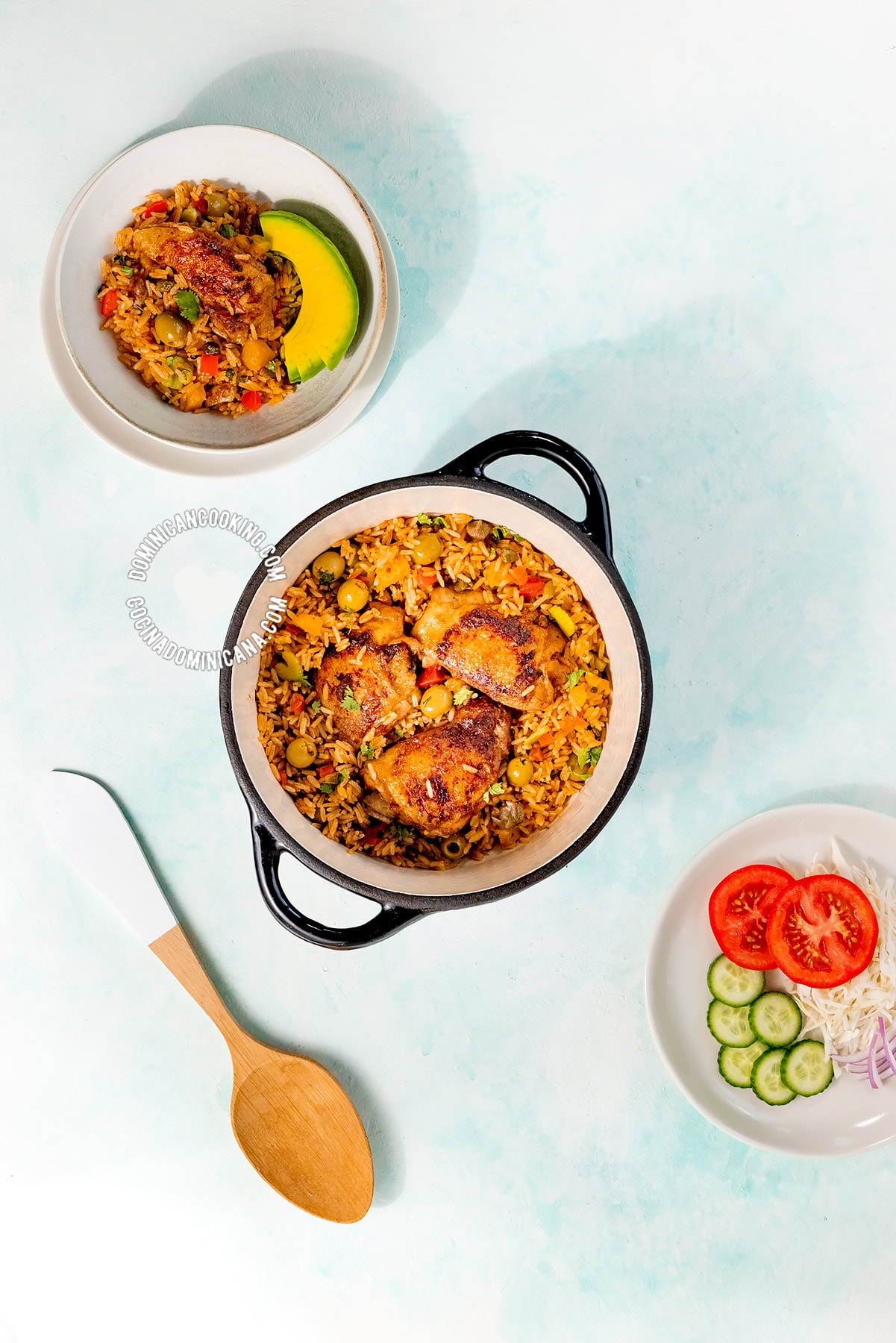 Locrio de pollo (Dominican chicken and rice).