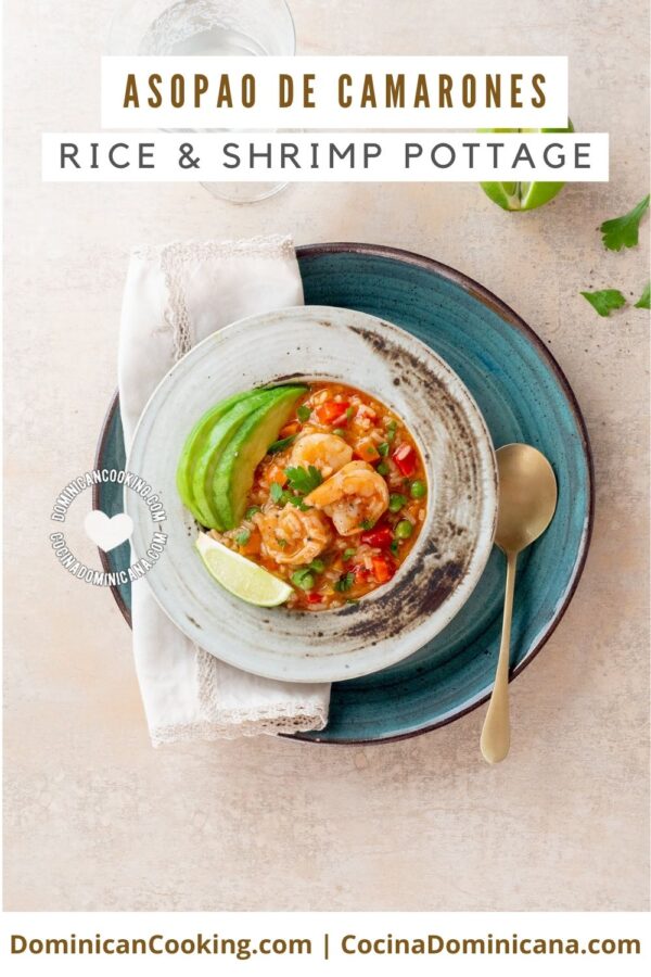 Asopao de camarones (rice and shrimp pottage) recipe.