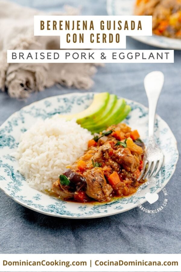 Berenjena guisada con cerdo (braised pork and eggplant) recipe.