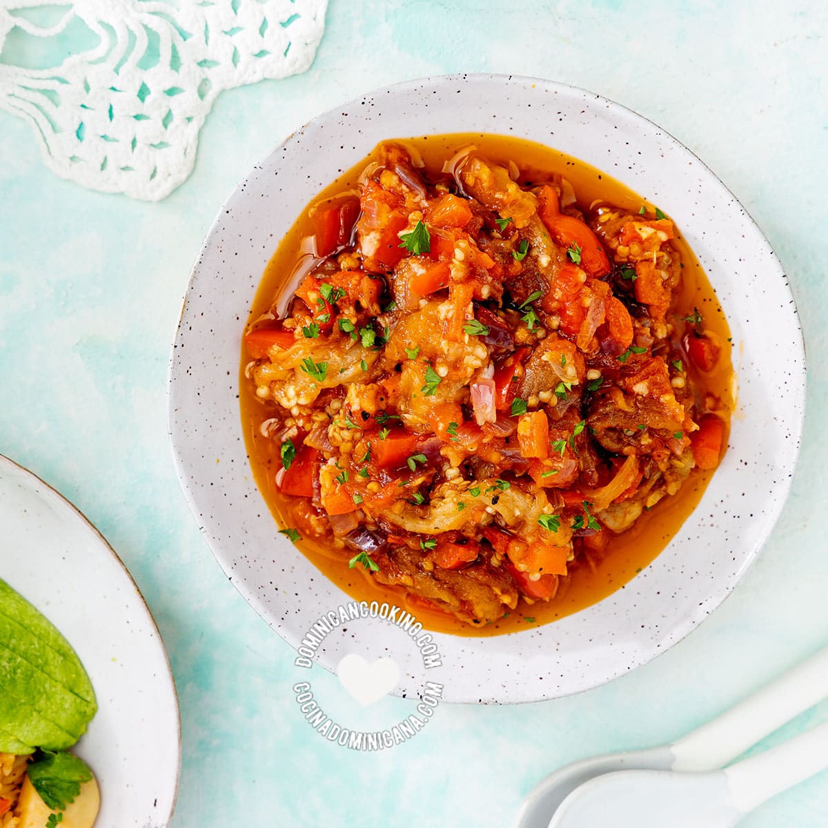 Berenjena guisada (roasted and stewed eggplants).