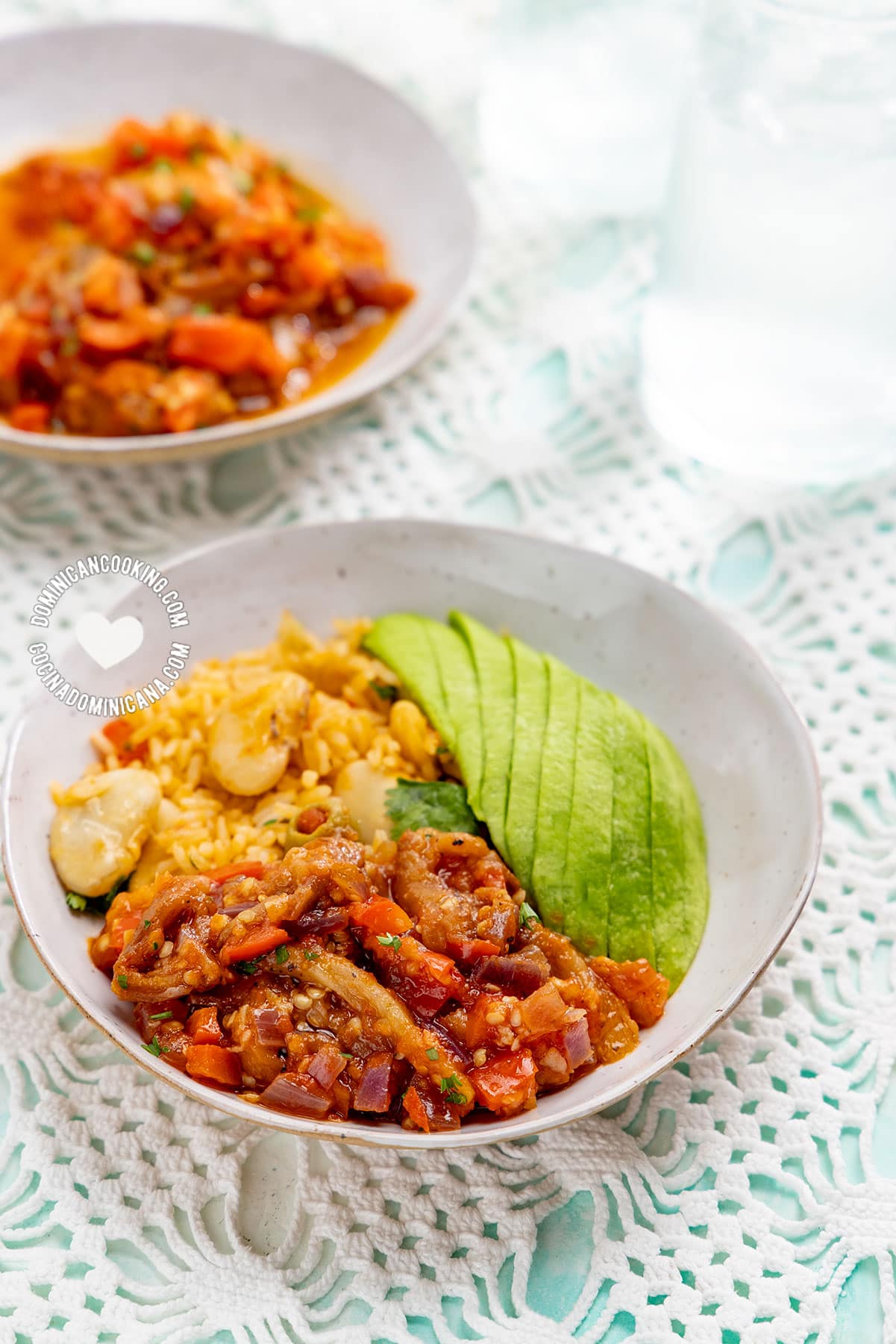 Berenjena guisada (roasted and stewed eggplants).
