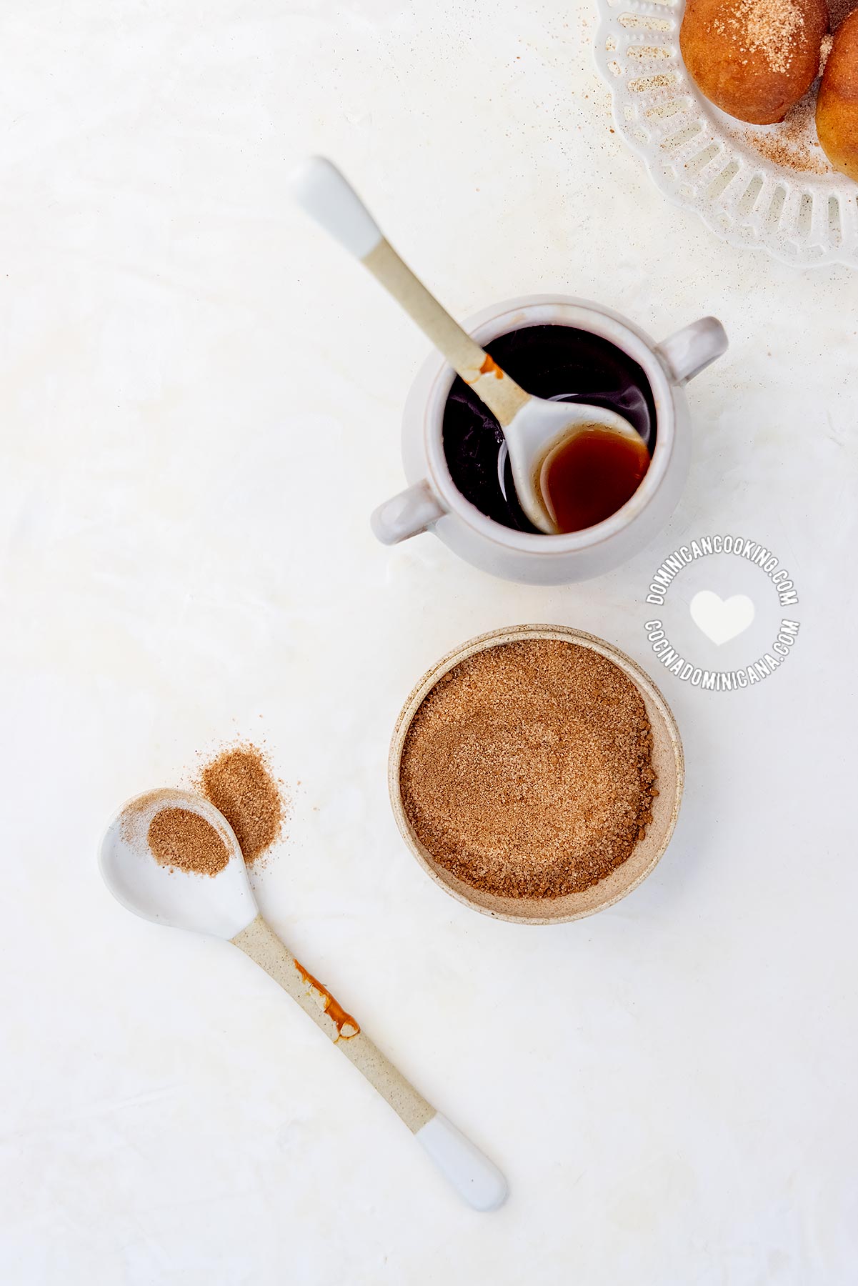 Cinnamon sugar and syrup.