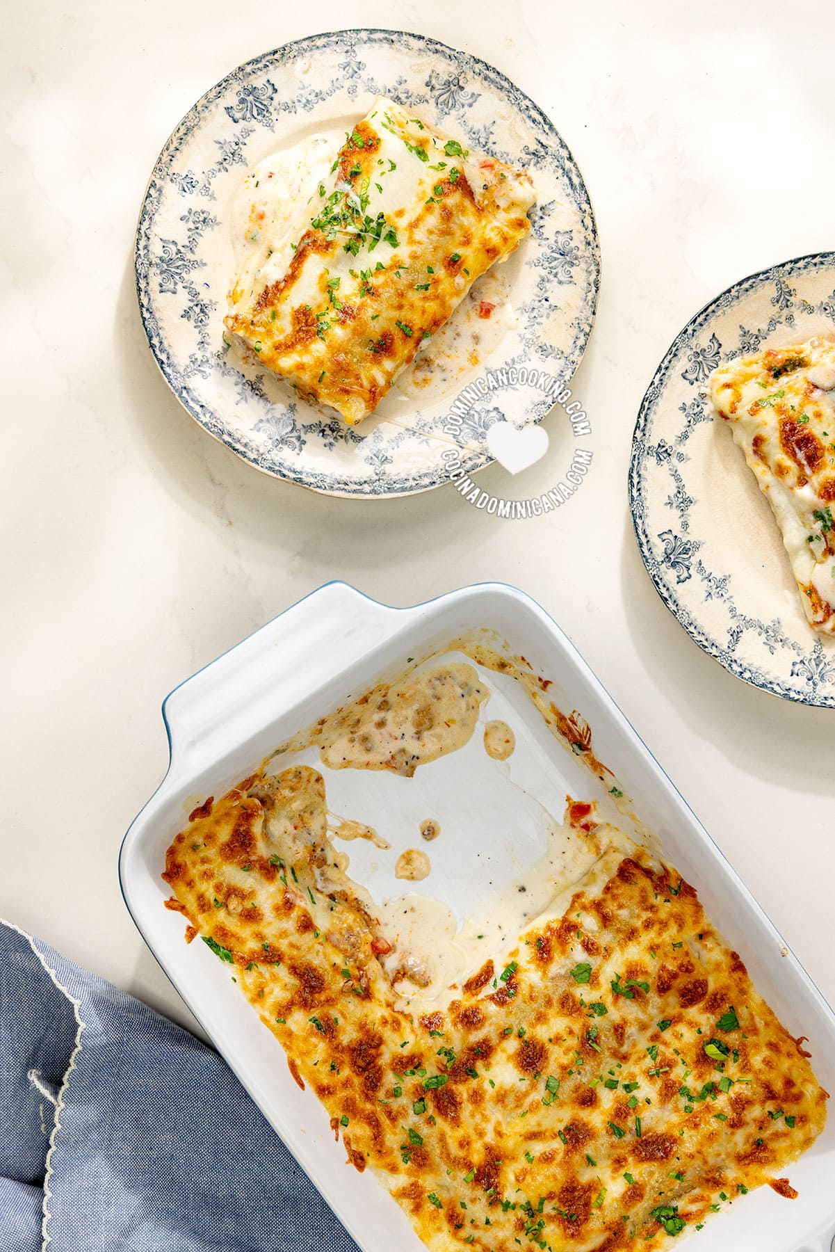 Canelones dominicanos (Dominican cannelloni).