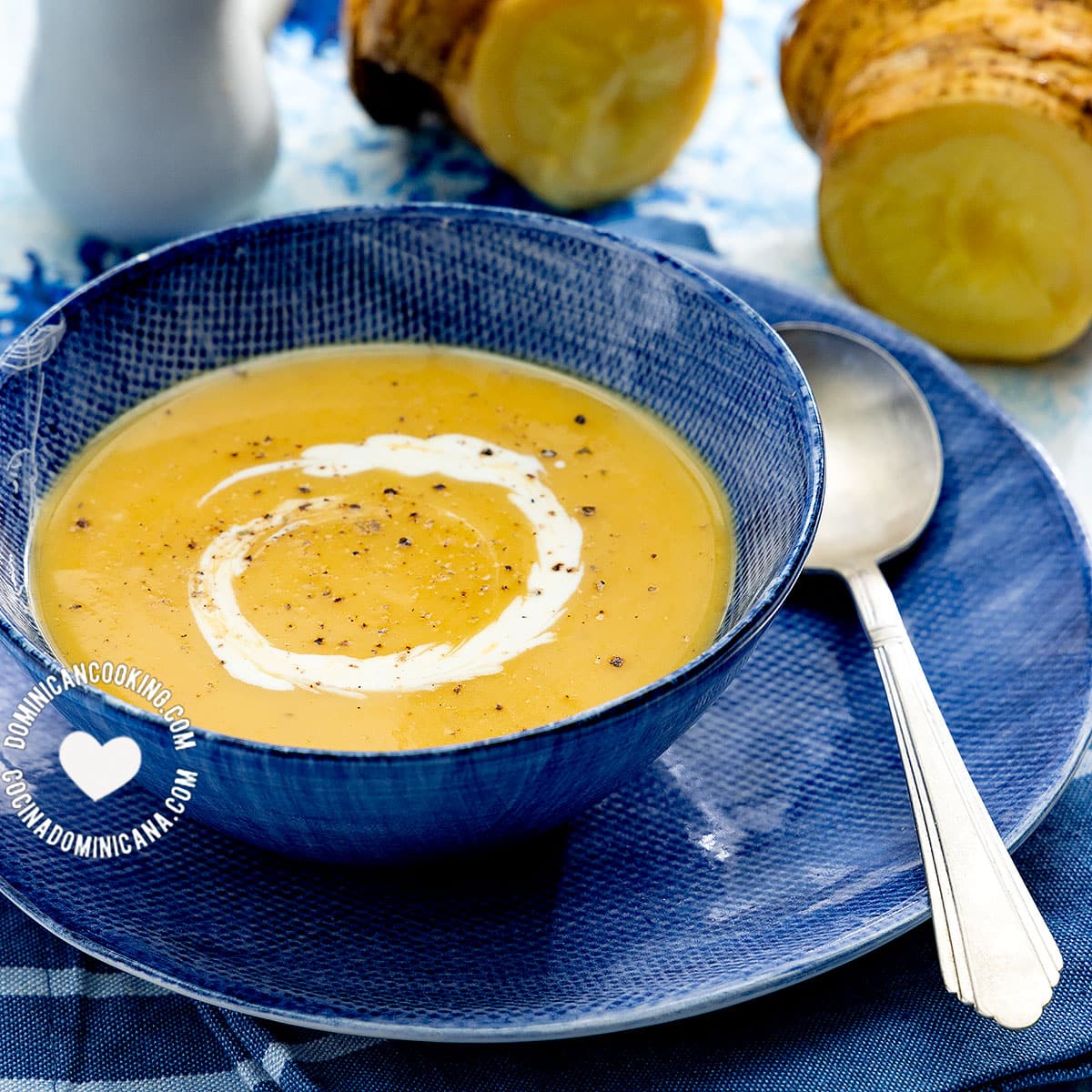 Crema de cepa de apio (creole celery root soup).