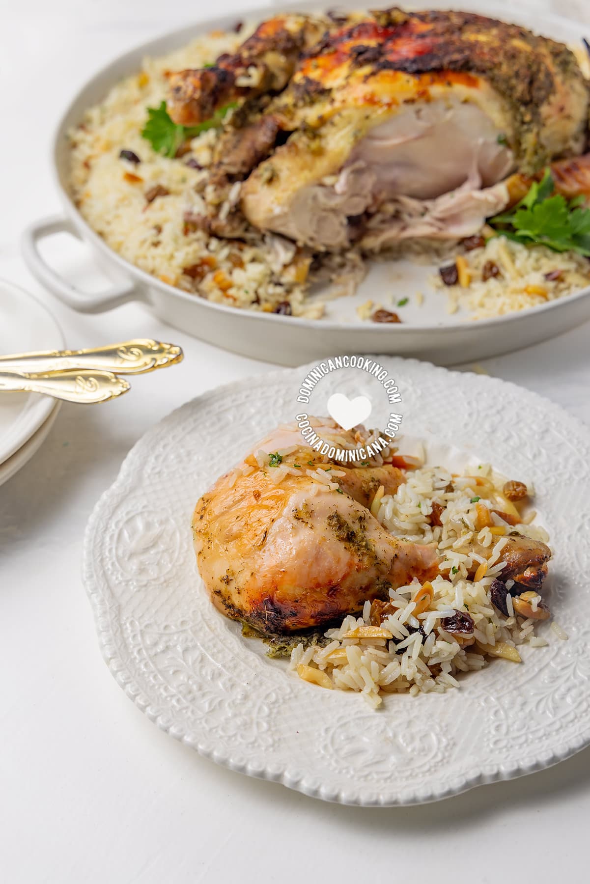 Pollo navideño (Dominican Christmas chicken roast).