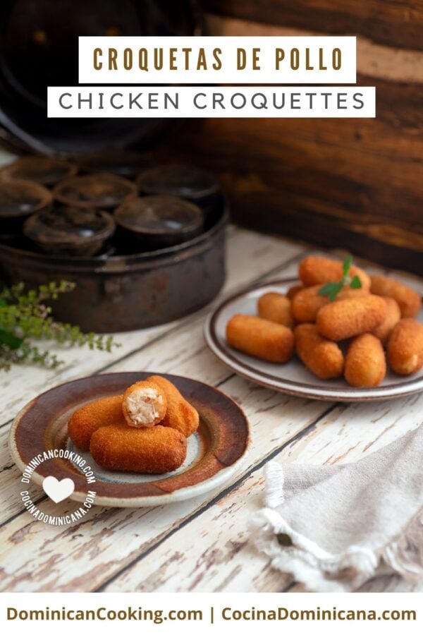 Croquetas de pollo (chicken croquettes) recipe.