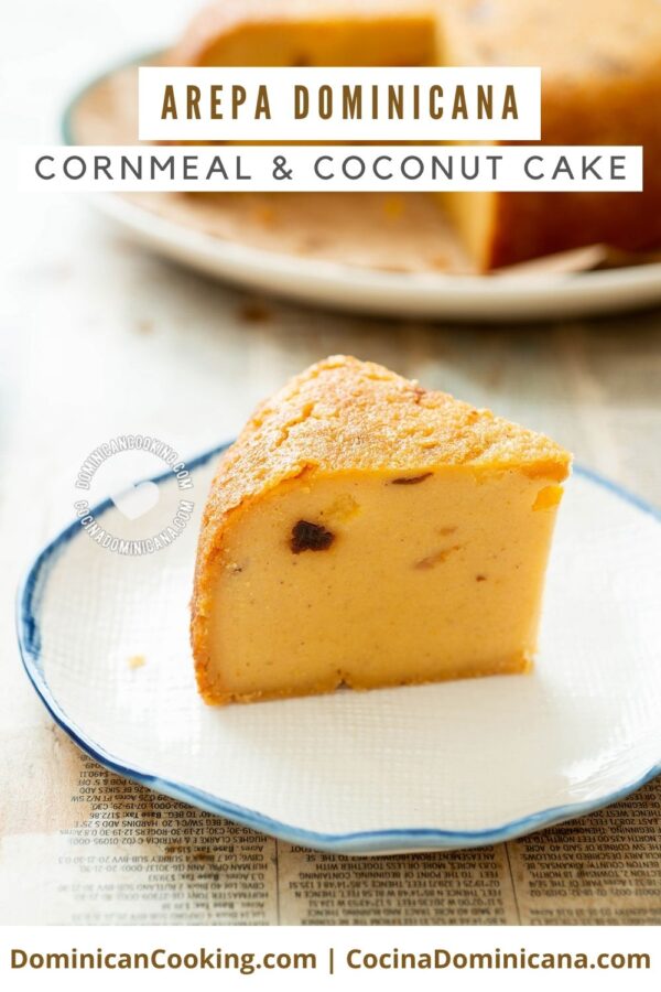 Dominican arepa (cornmeal and coconut cake) recipe.