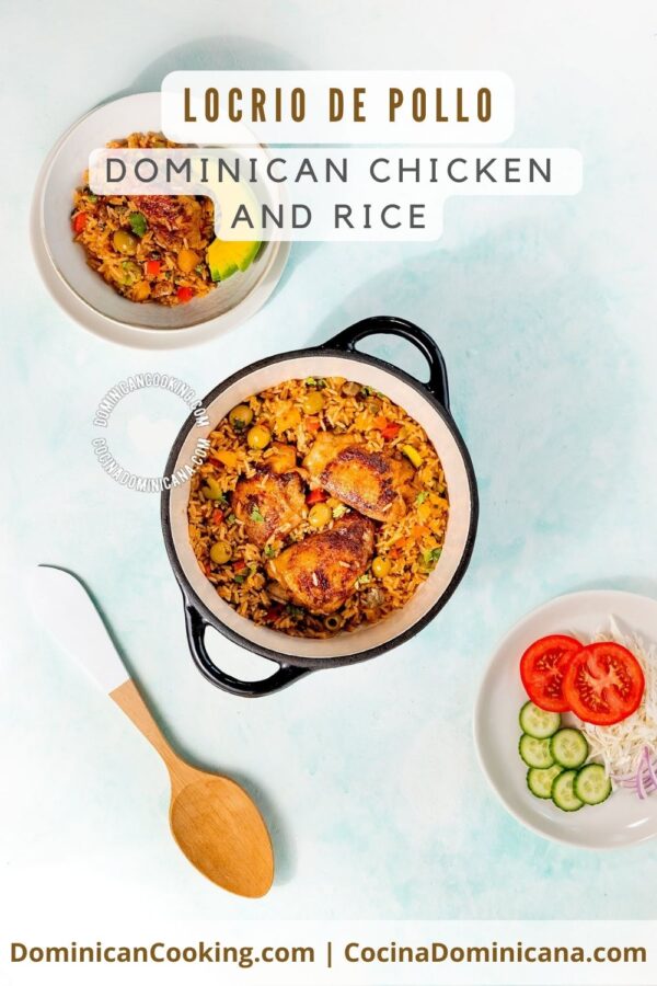 Locrio de pollo (Dominican chicken and rice) recipe.