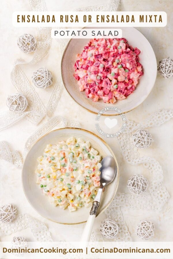 Ensalada rusa, ensalada mixta (potato salad) recipe.