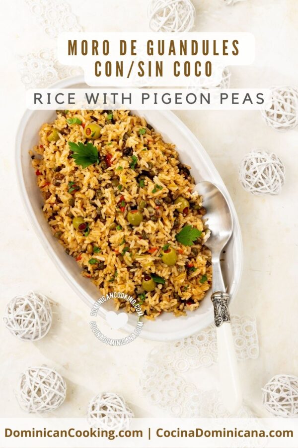 Moro de guandules (rice with pigeon peas).