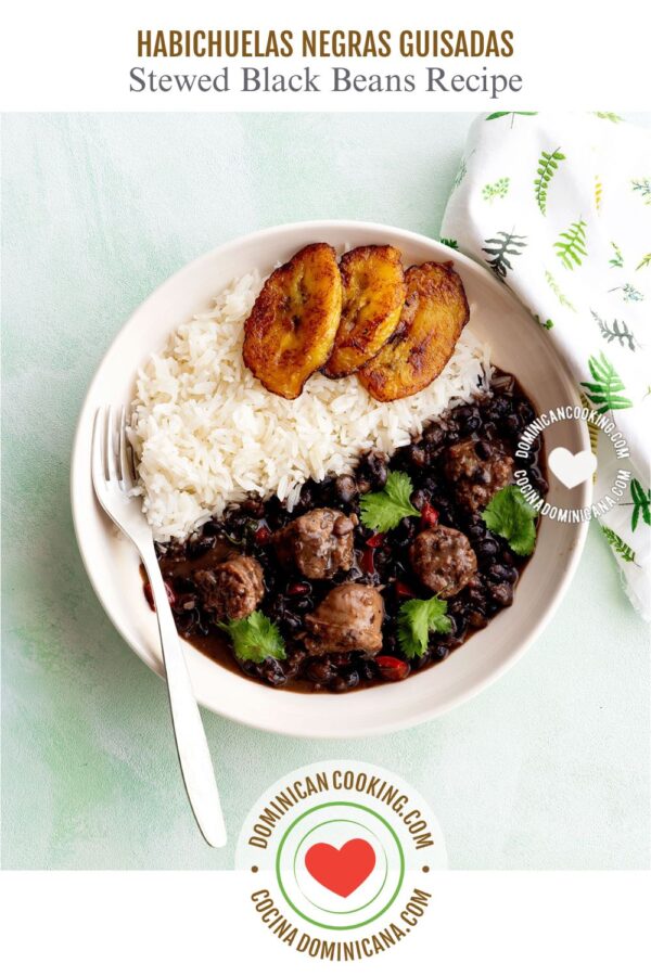 Stewed black beans recipe.