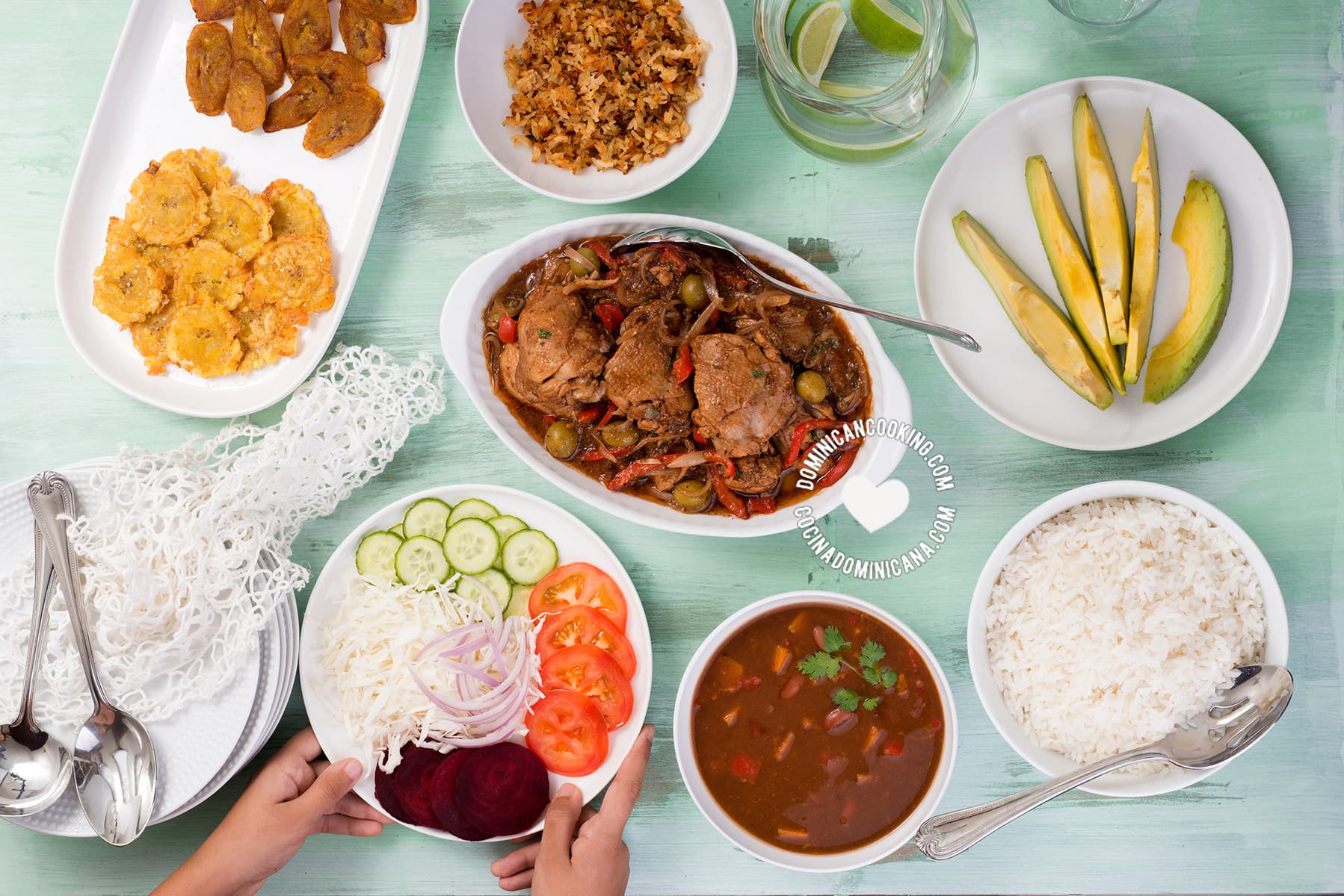 La bandera dominicana.