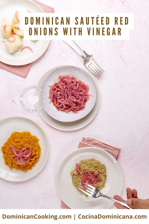 Dominican sautéed red onions with vinegar recipe.
