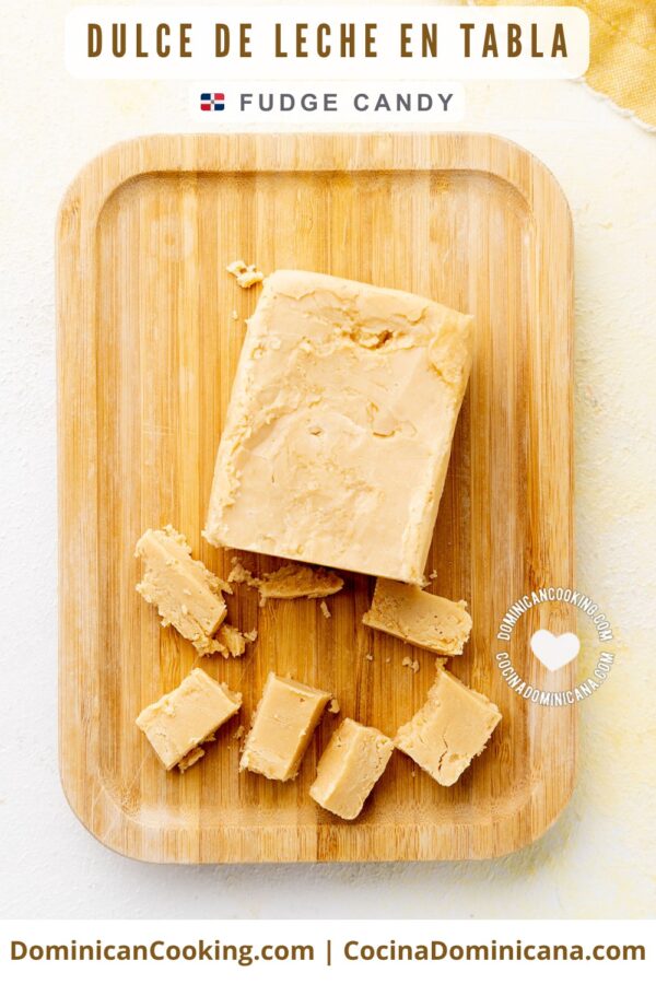 Dulce de leche en tabla.