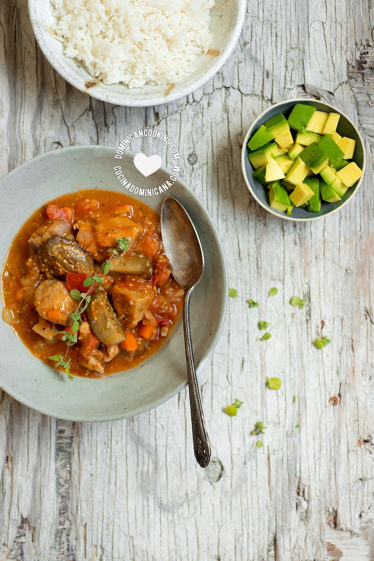 Berenjena guisada con cerdo (braised pork and eggplant).