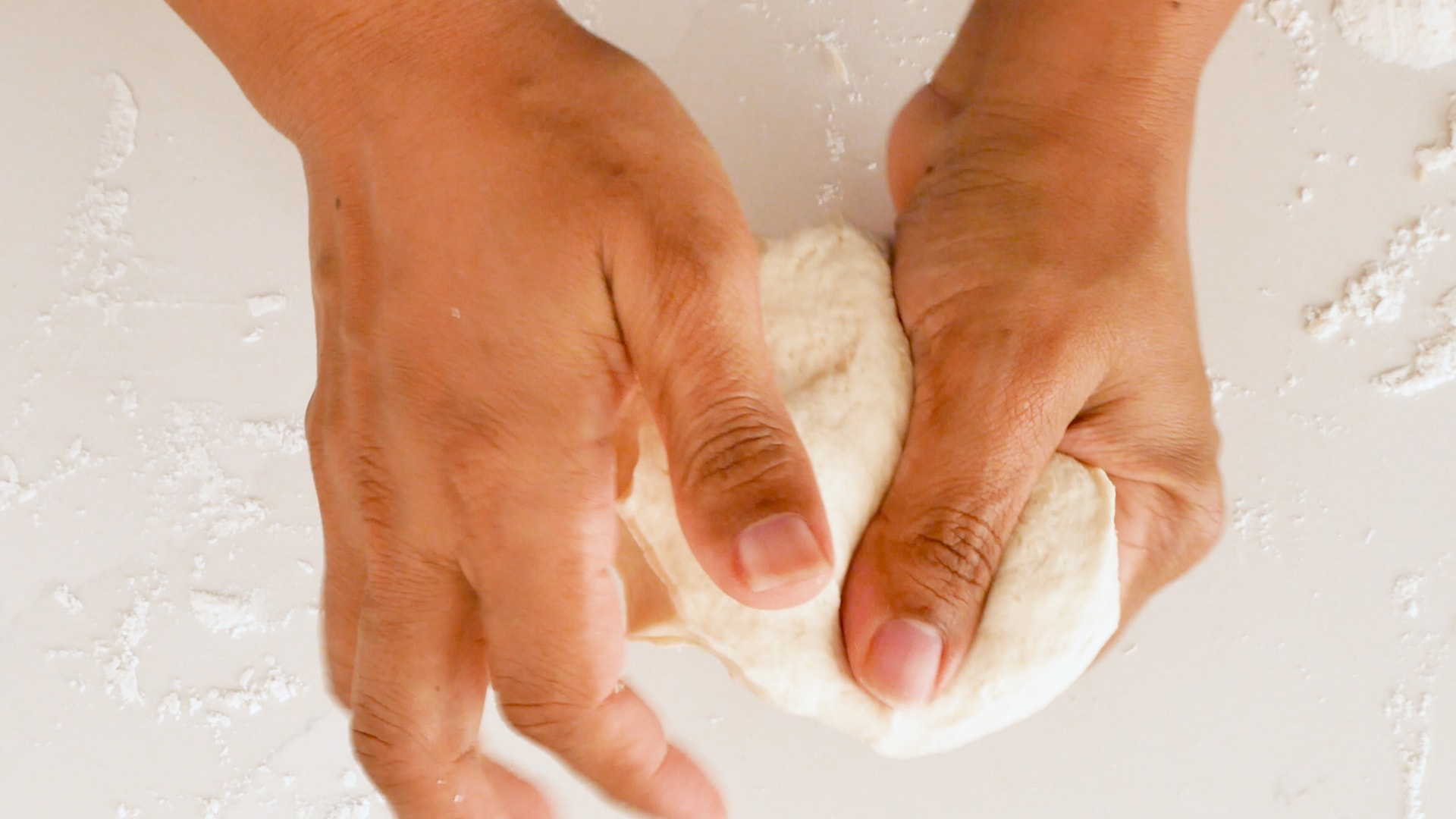 Kneading dough.