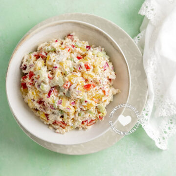 Ensalada de papa (potato and chicken salad).