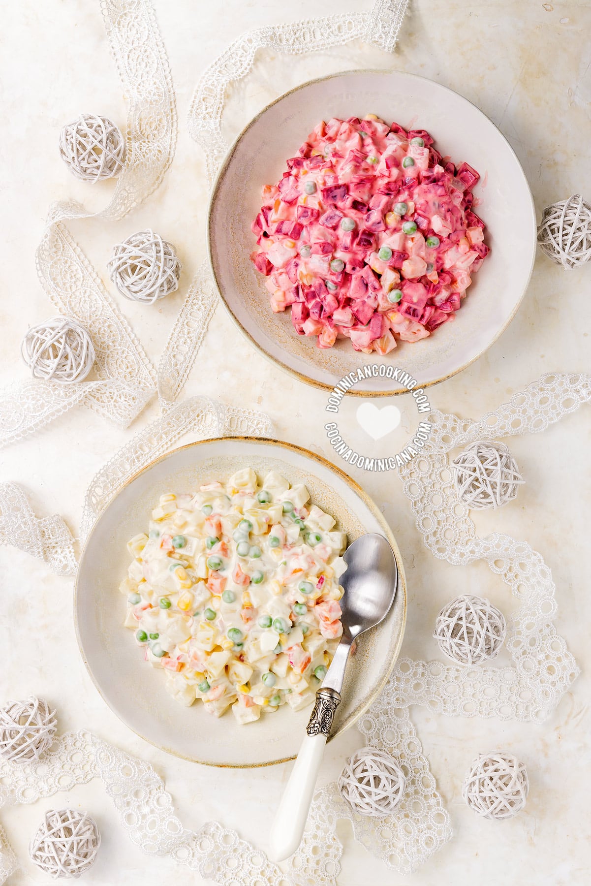 Ensalada rusa or ensalada mixta (potato salad).