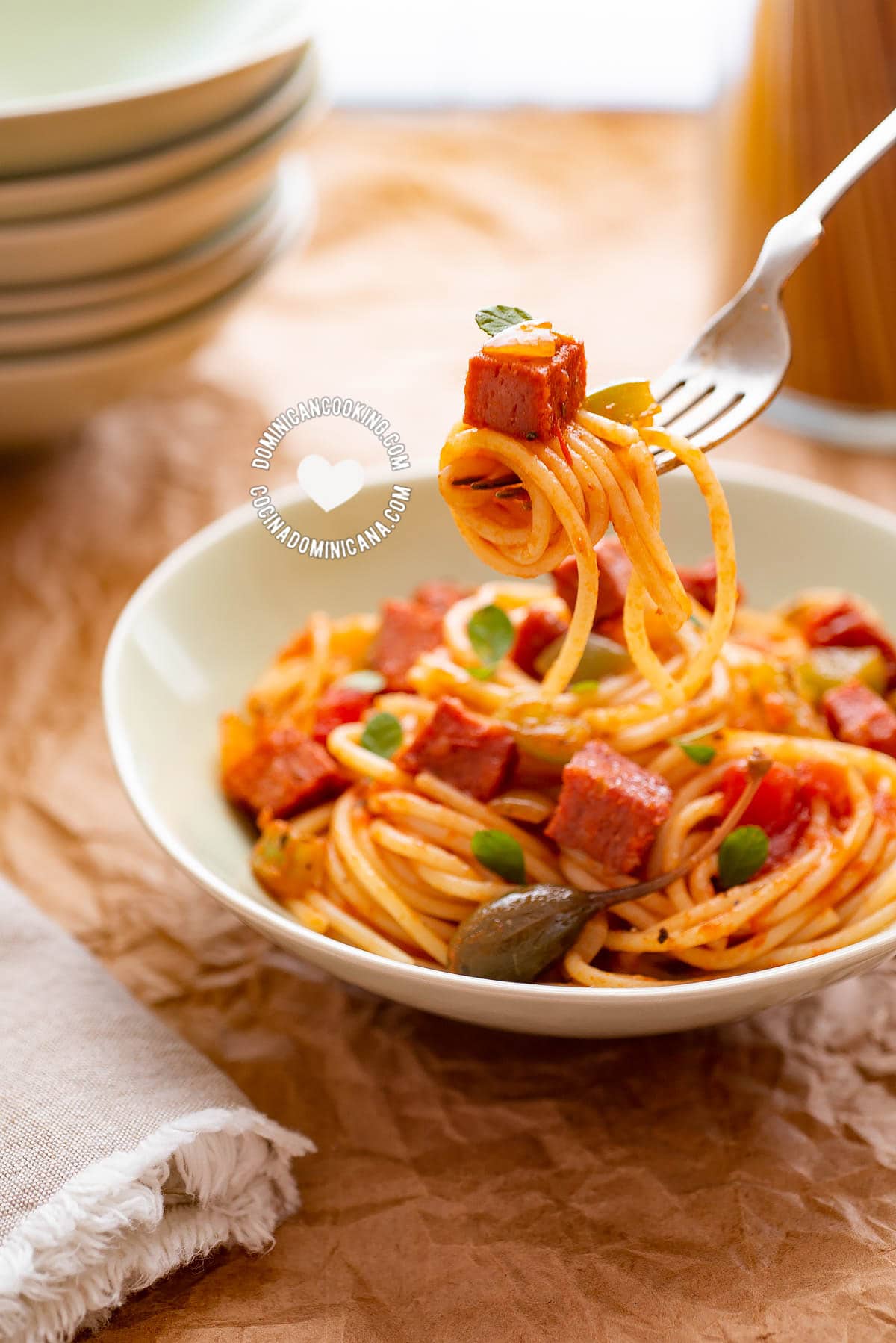 Recipe espagueti dominicano.