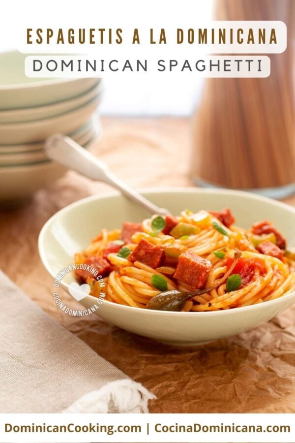 Espaguetis a la dominicana (dominican spaghetti) recipe.