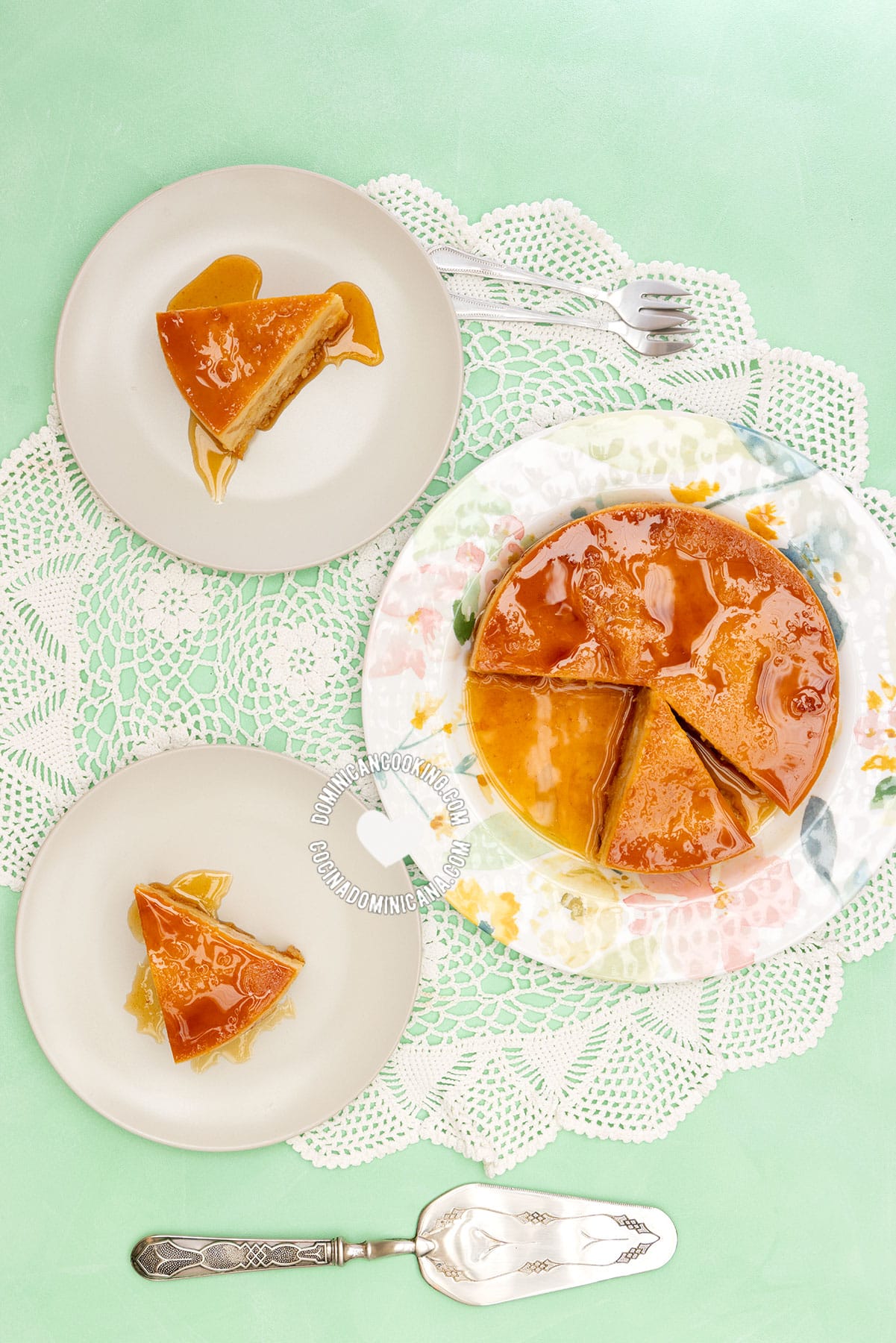 Flan de pan (bread creme caramel pudding).