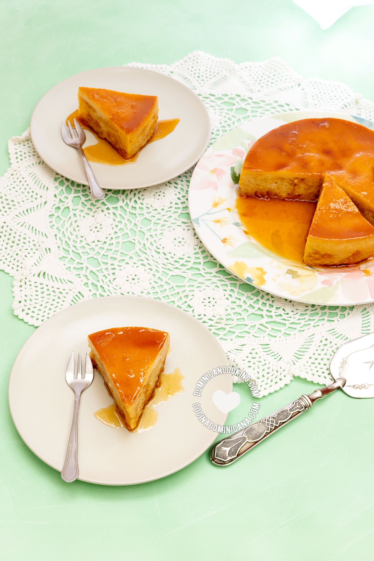 Flan de pan (bread creme caramel pudding).