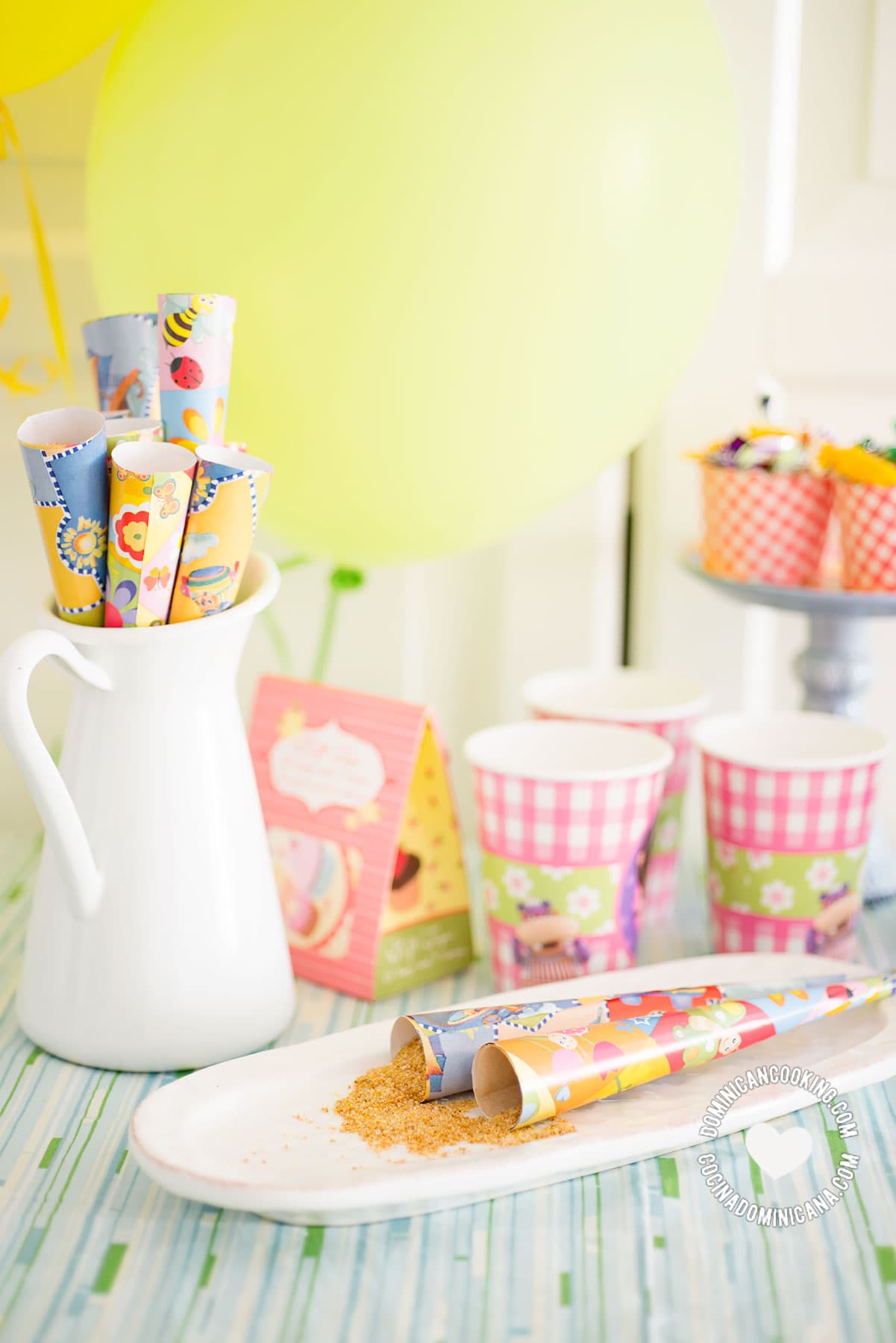 Gofio (sweet corn powder) with birthday items.