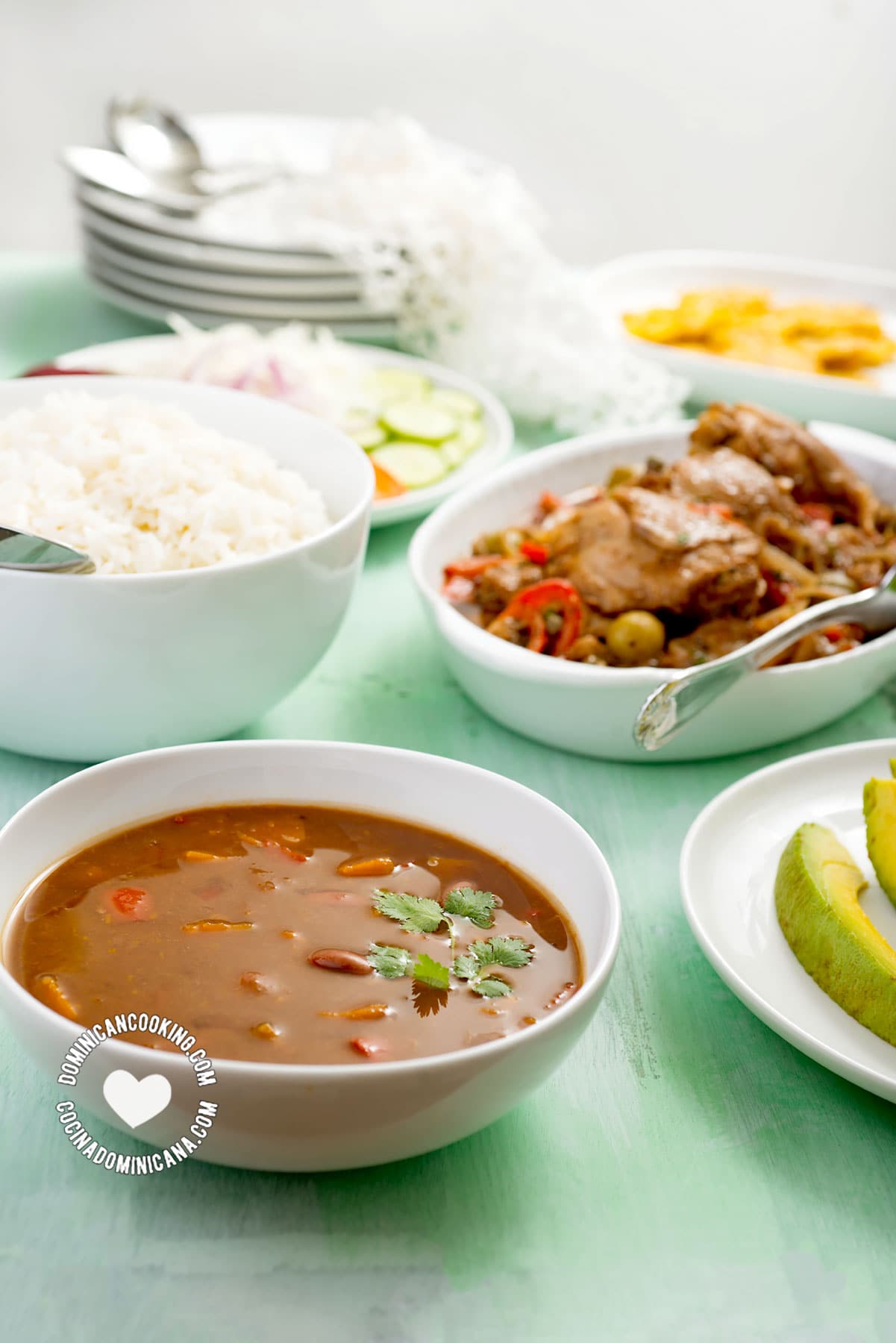 Dominican beans (habichuelas guisadas).