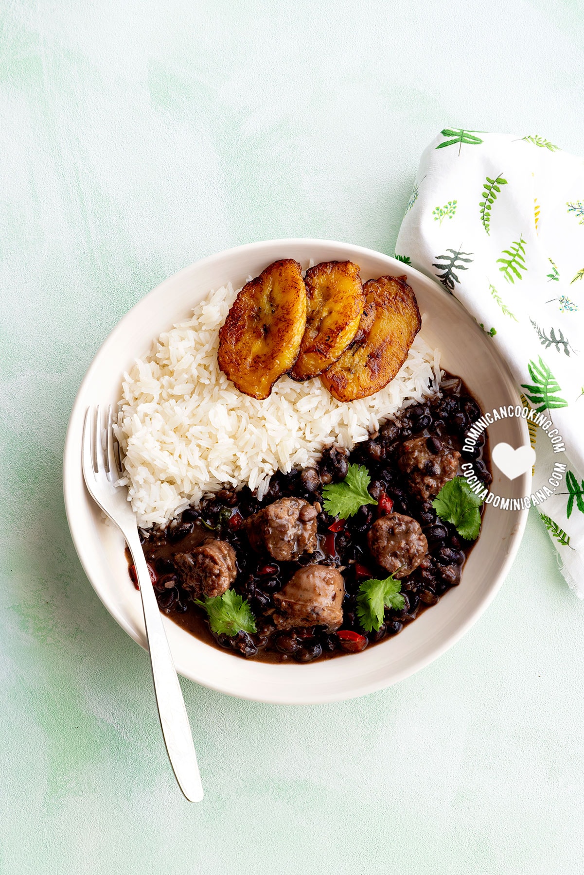 Dominican habichuelas negras (Frijoles negros).