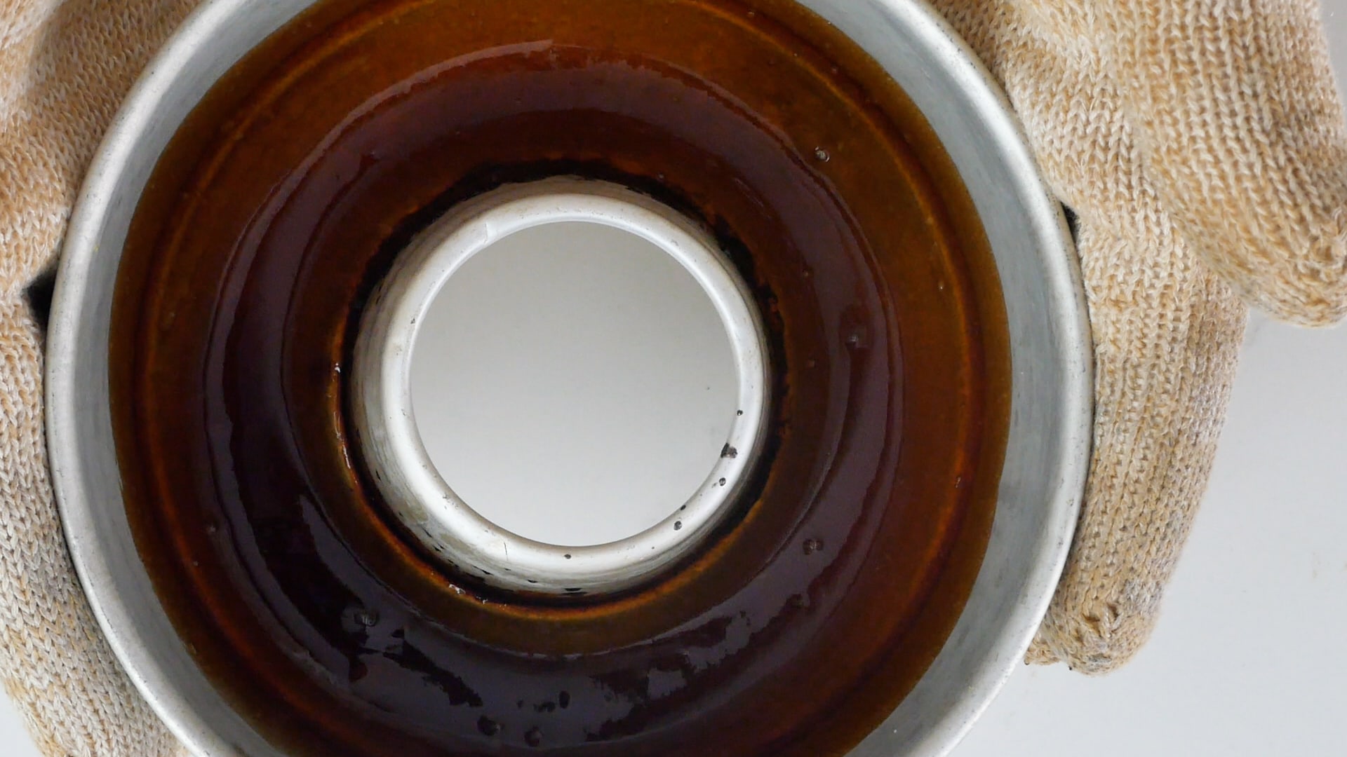 Caramel covered pan.