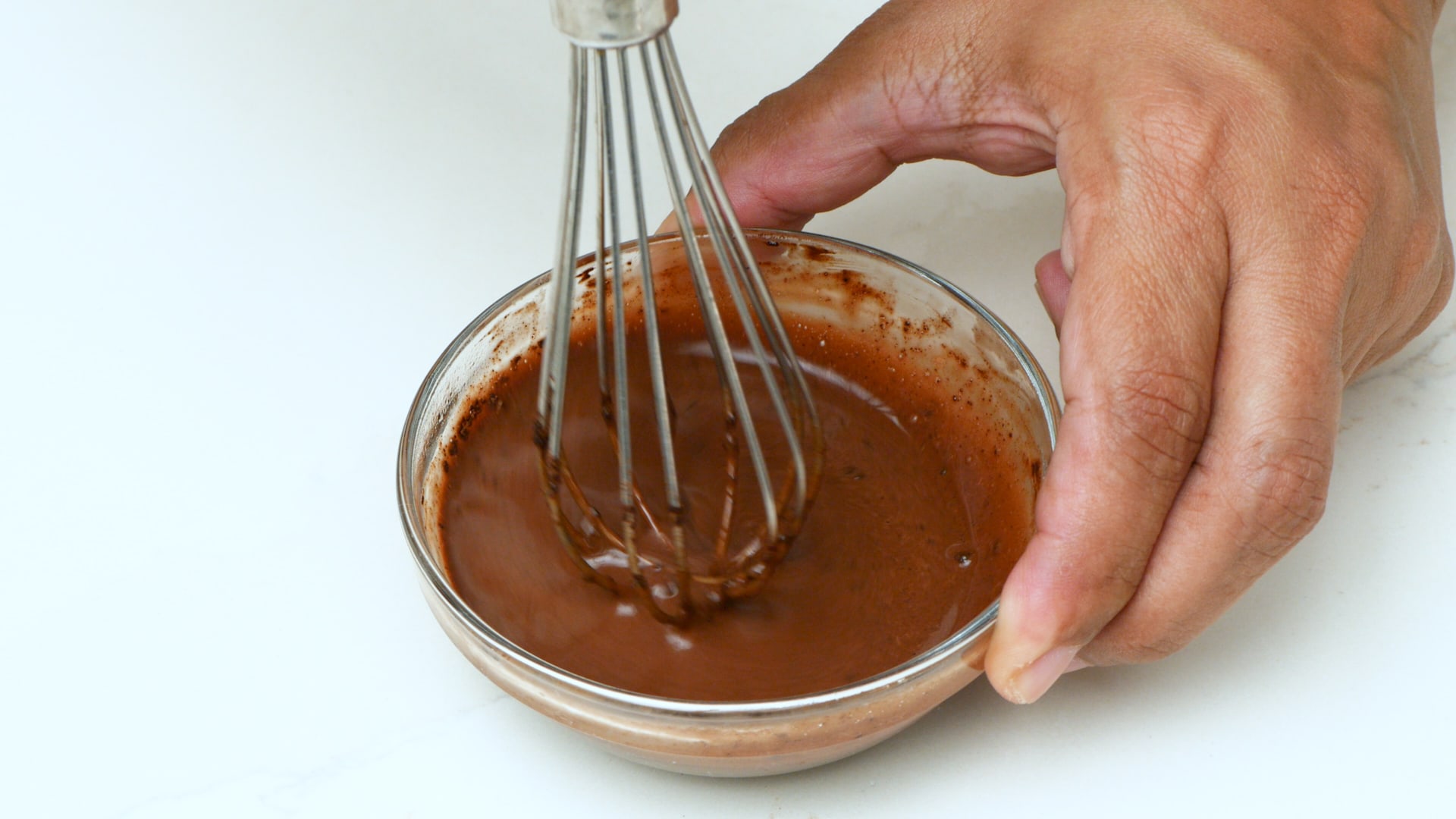 Dissolving the cocoa.