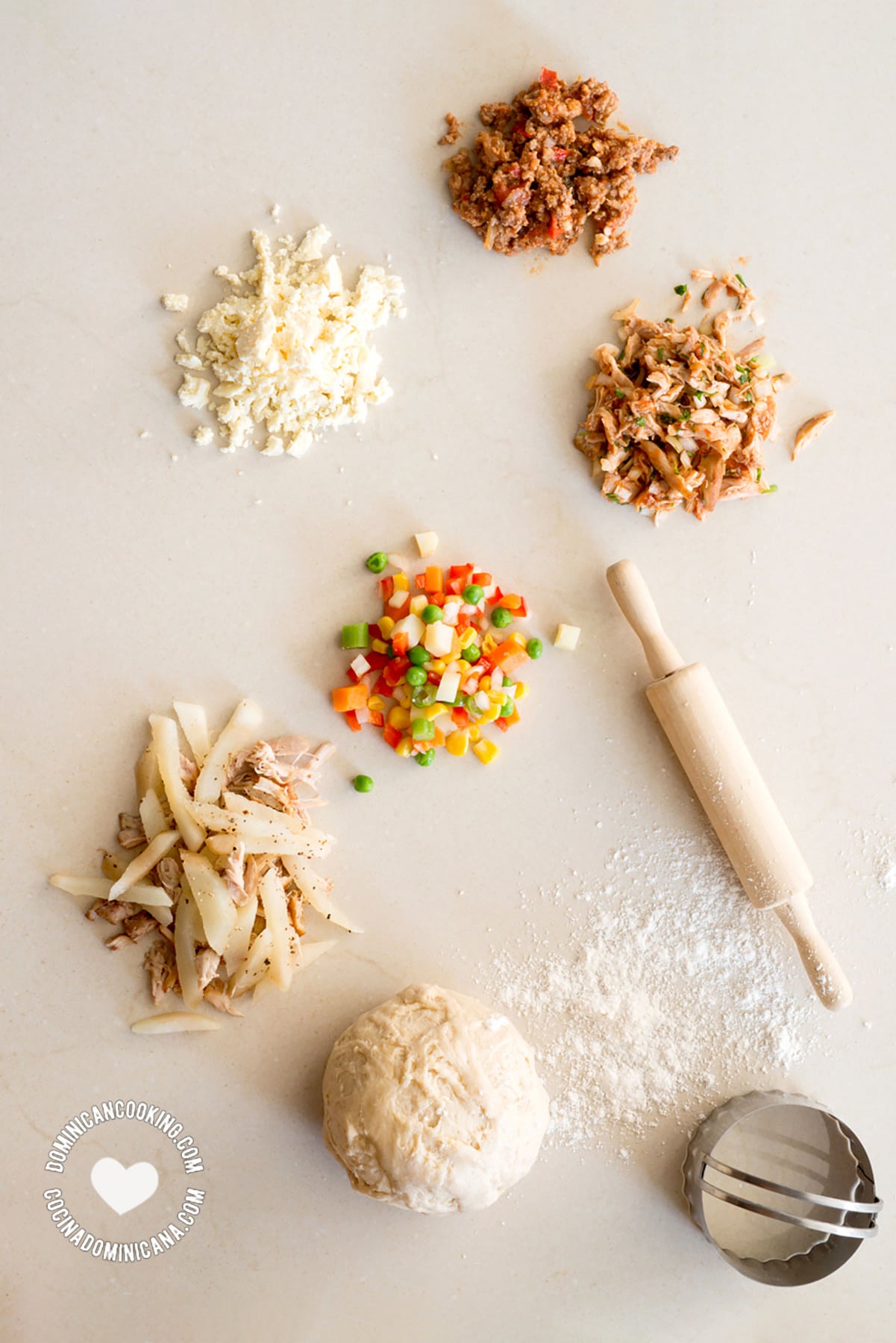 Fillings for empanaditas and pastelitos.