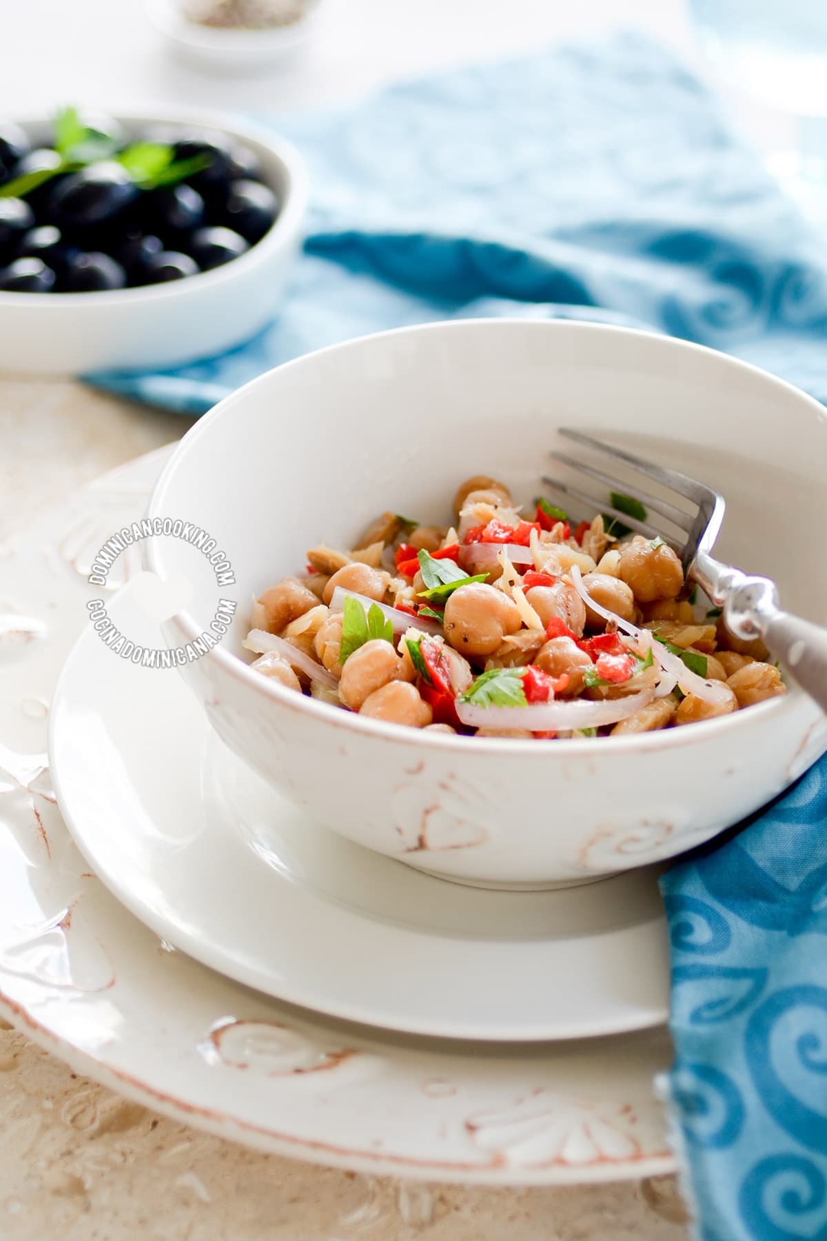 Chickpea and codfish salad.