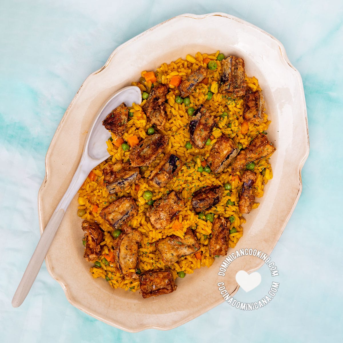 Locrio de berenjena (rice and eggplant).