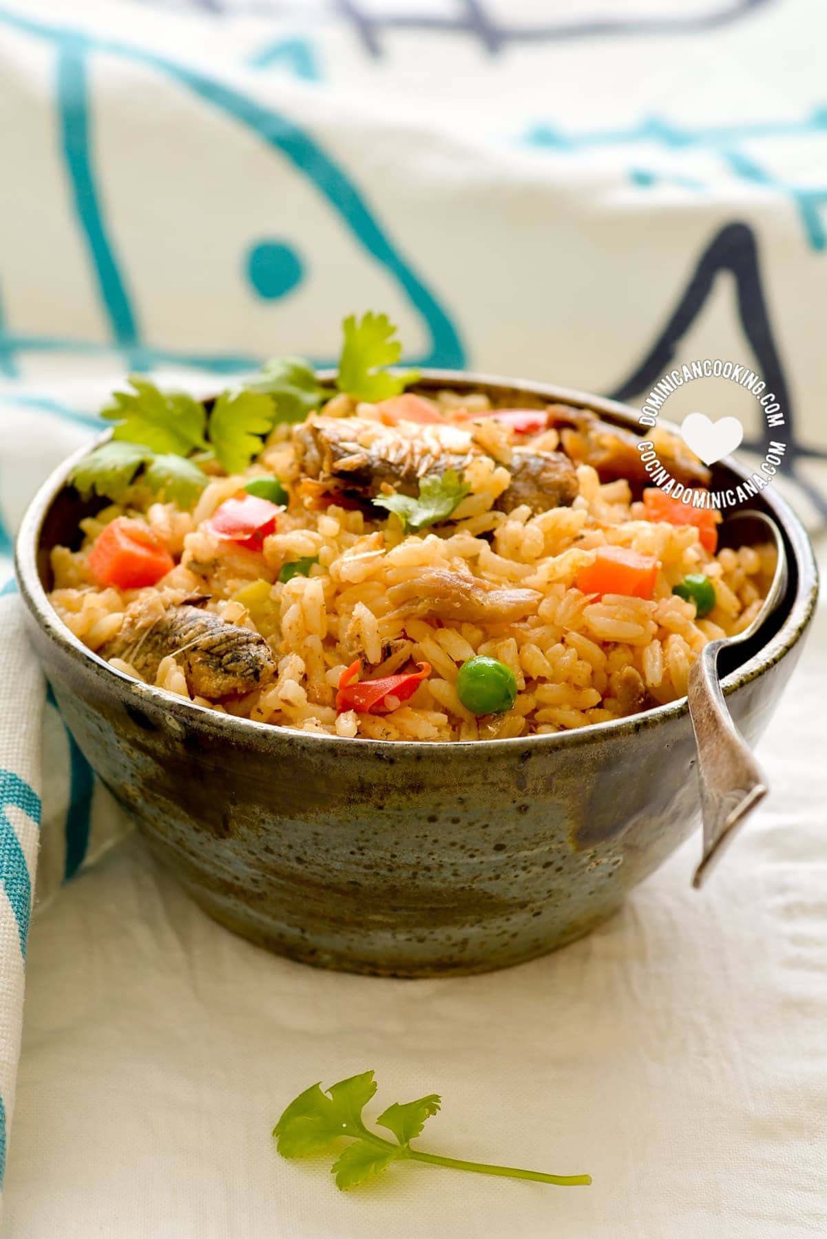 Locrio de Pica-Pica (rice and spicy sardines).