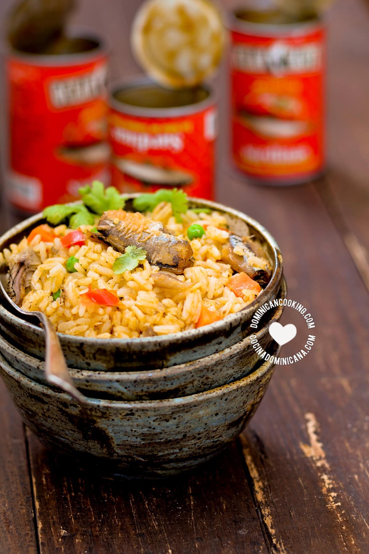 Locrio de Pica-Pica (rice and spicy sardines).