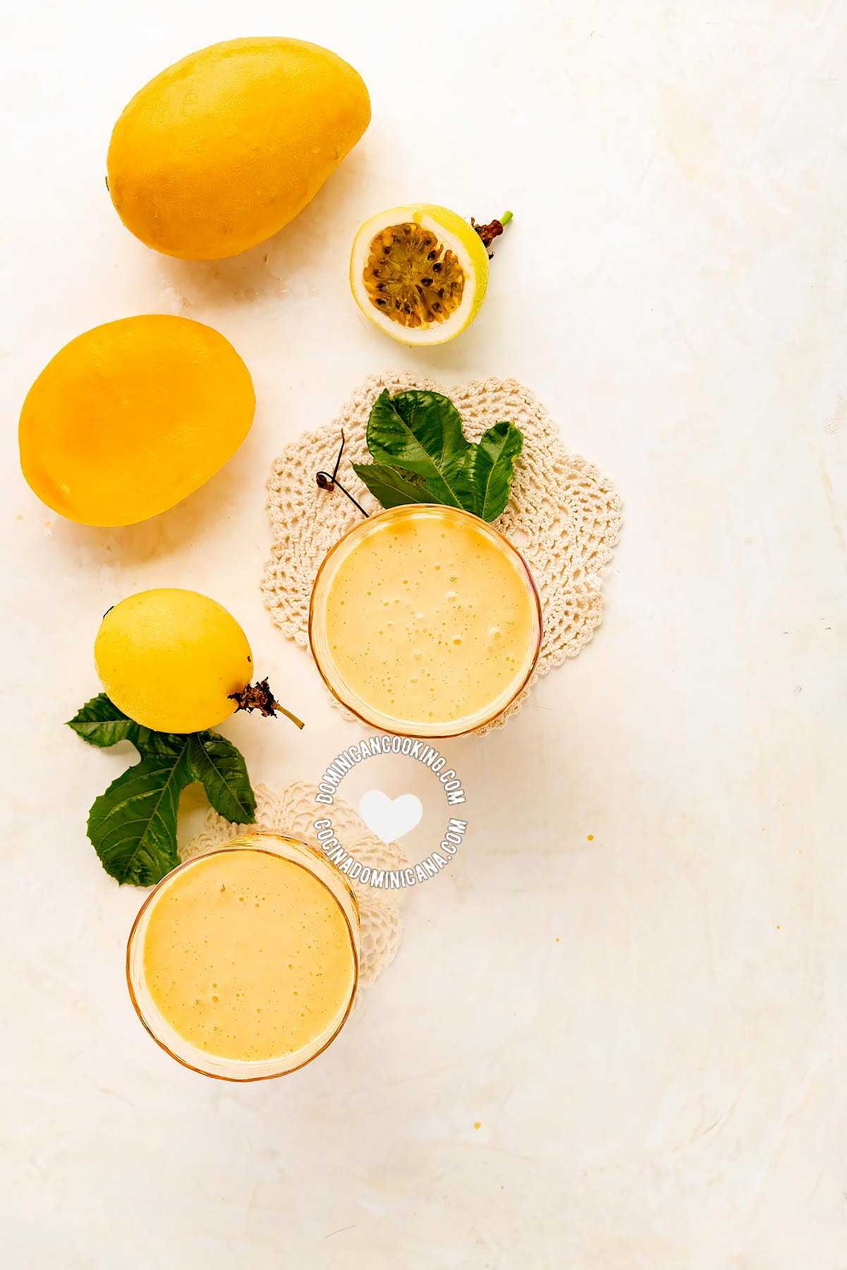 Mango and passionfruit smoothie.