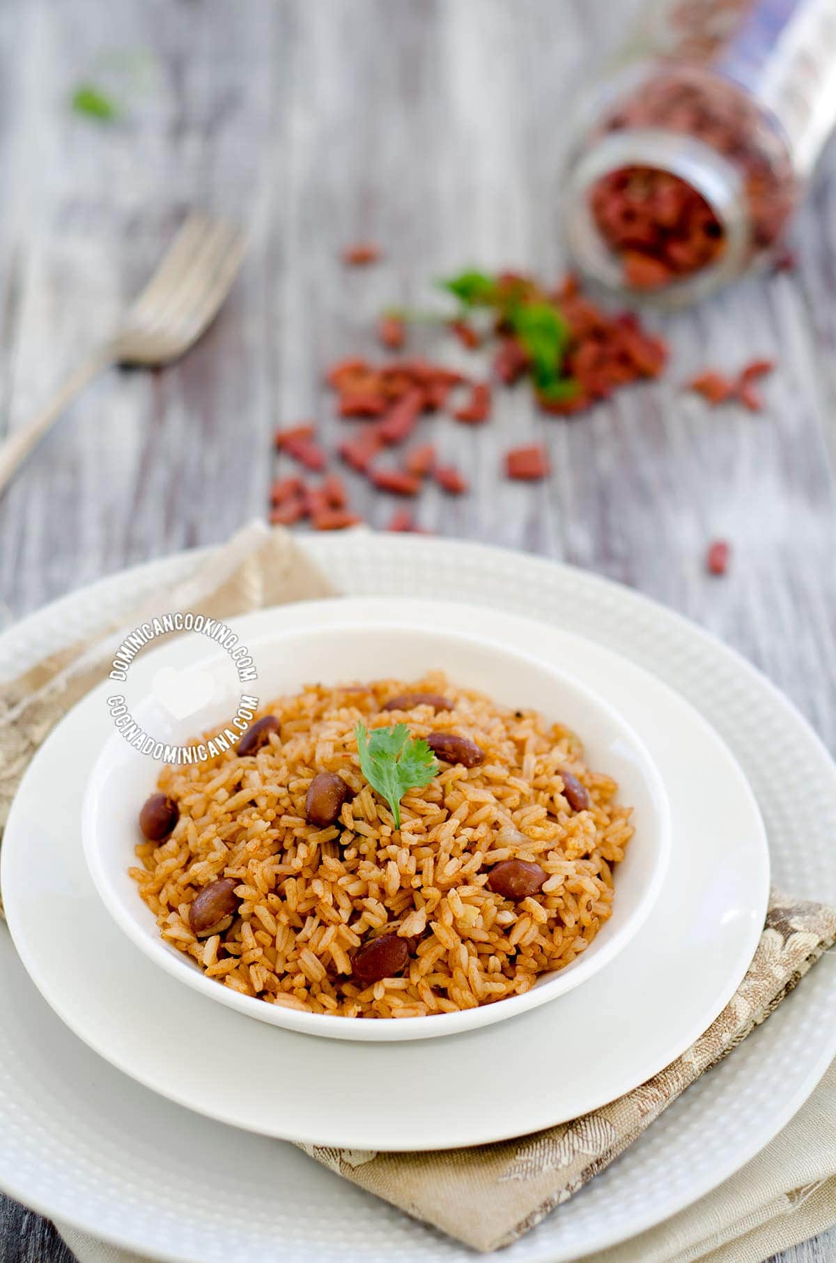 Moro de habichuelas (rice with beans) recipe.
