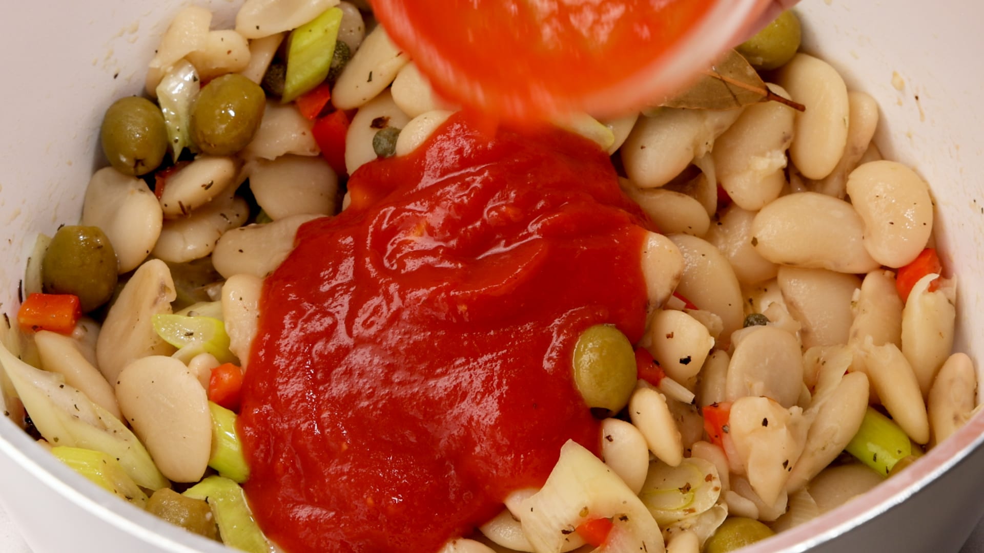 Sauteing ingredients.