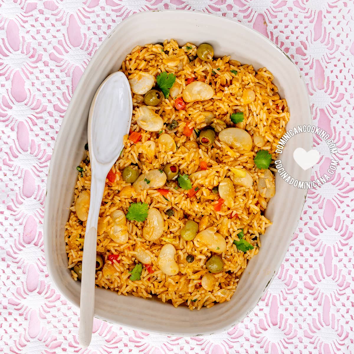 Moro de habas (rice and butter beans).