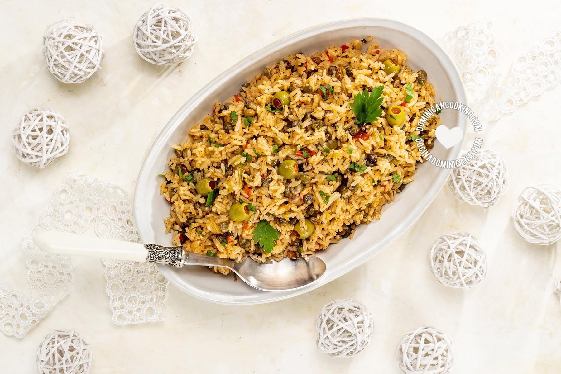 Moro de guandules con coco.