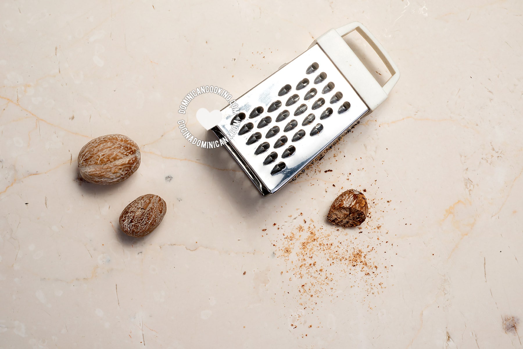 Nutmeg or nuez moscada (myristica fragrans).