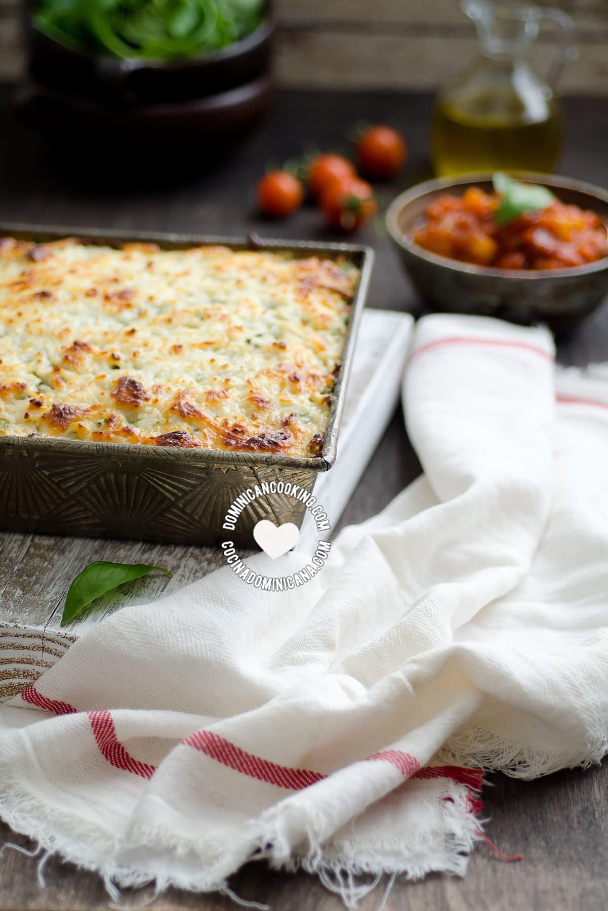 Cheesy rice casserole.