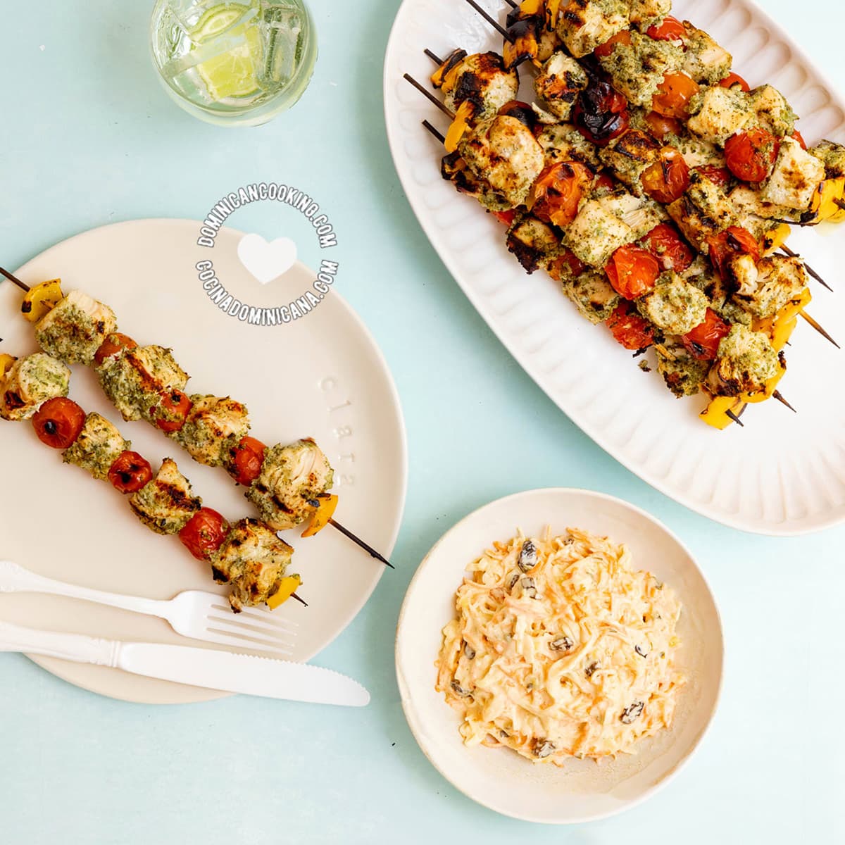 Pinchos de pollo or brochetas de pollo.