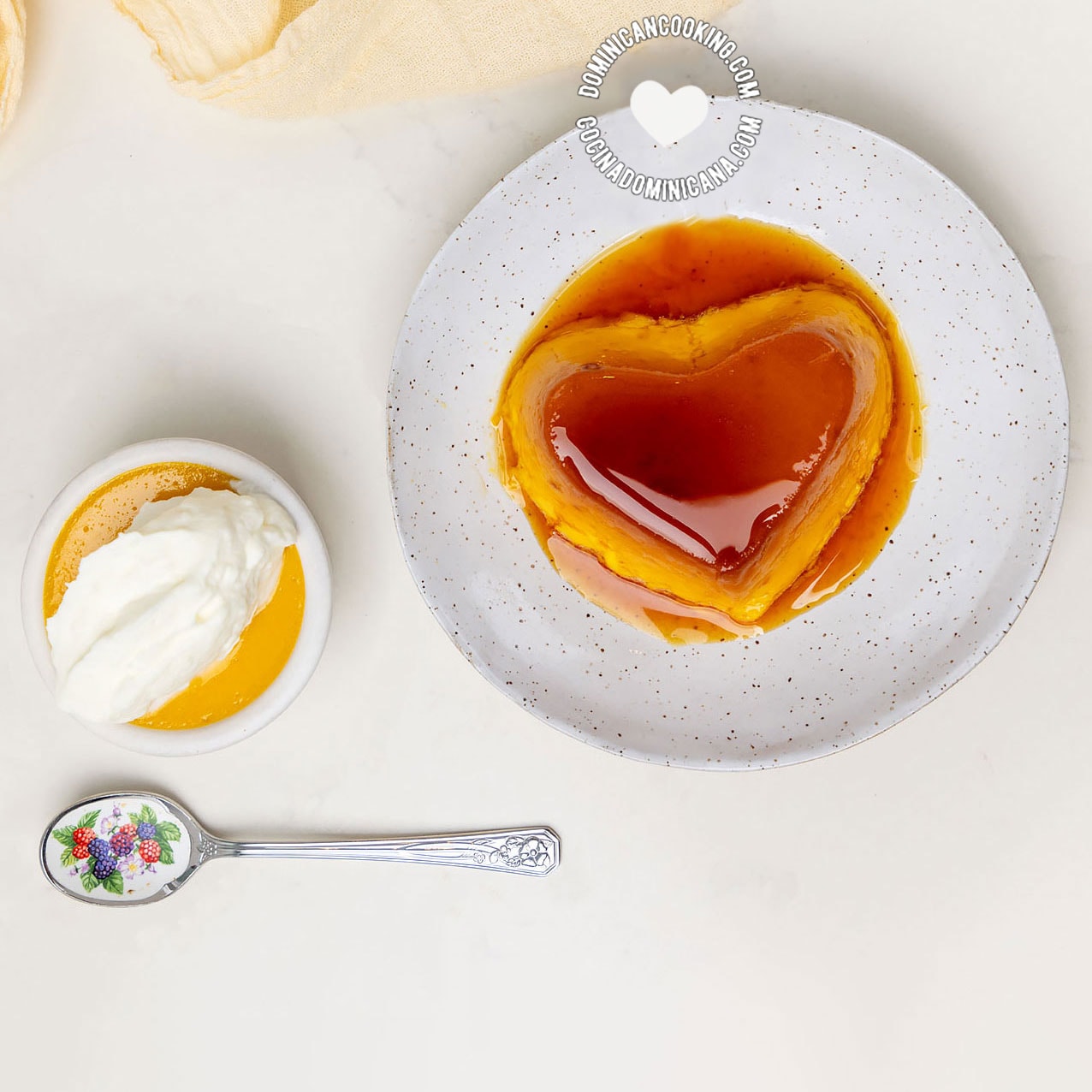 Pumpkin flan and flan de auyama.