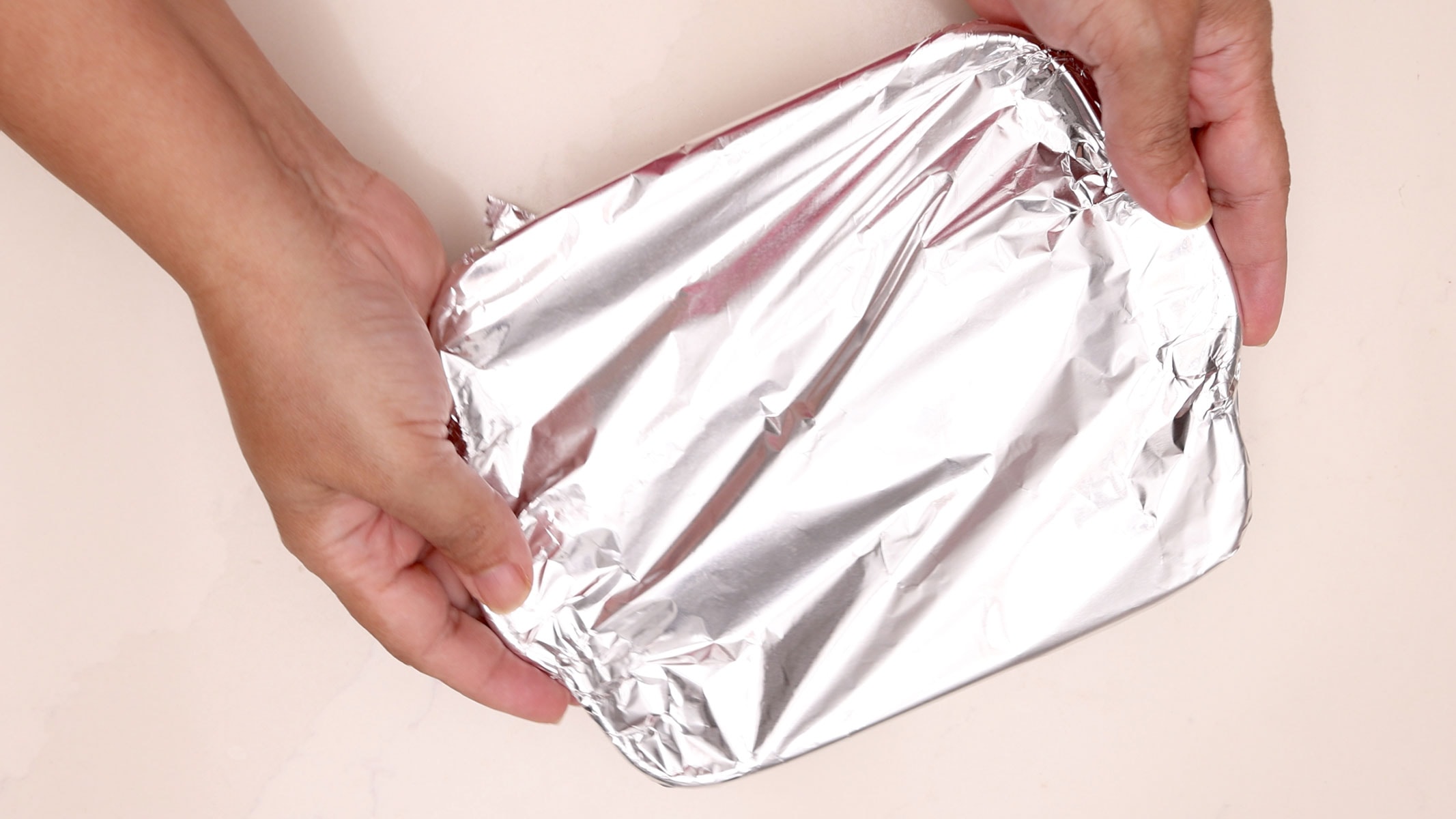 Wrapping in foil.