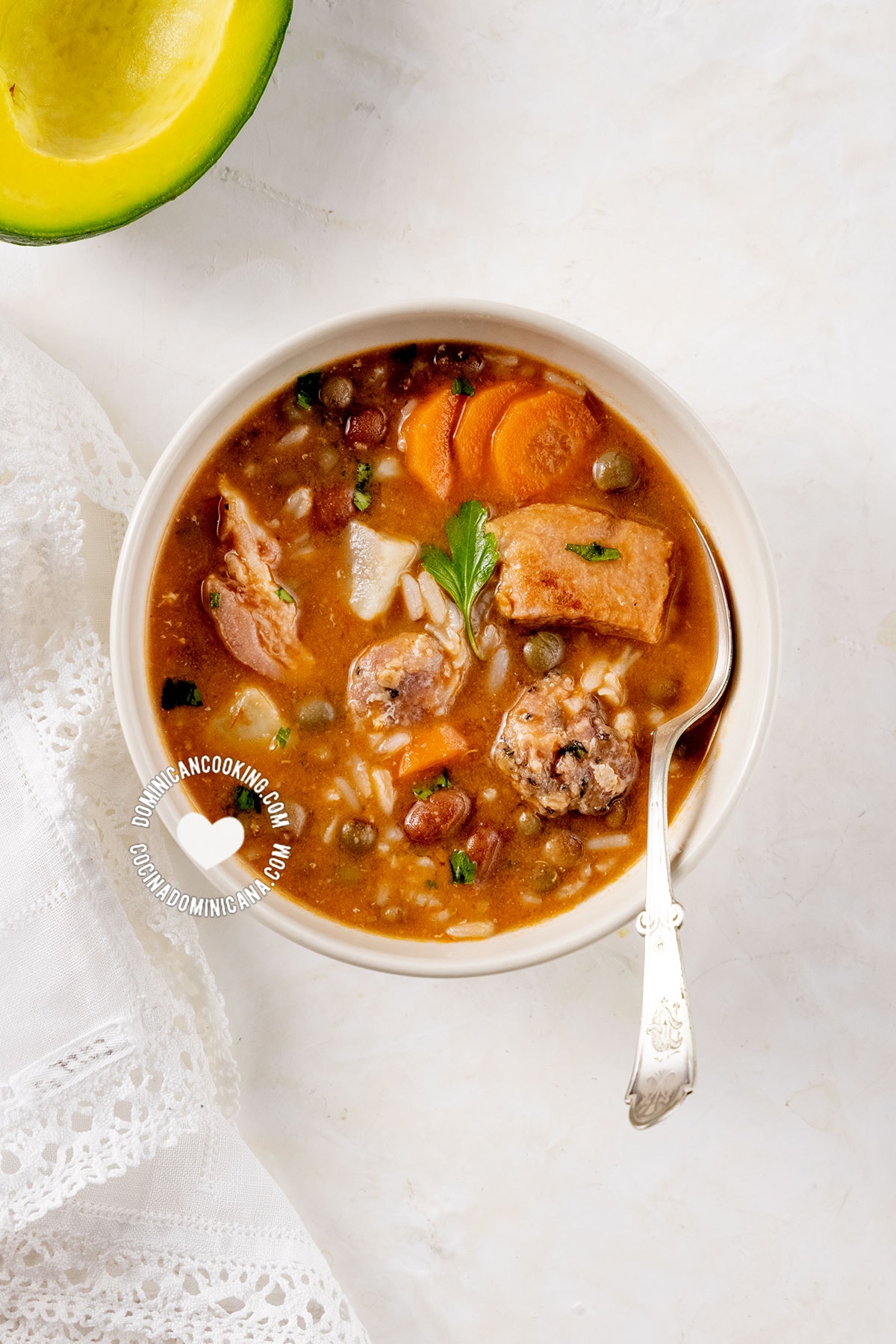 Dominican chambre or chapea (rice and beans stew).