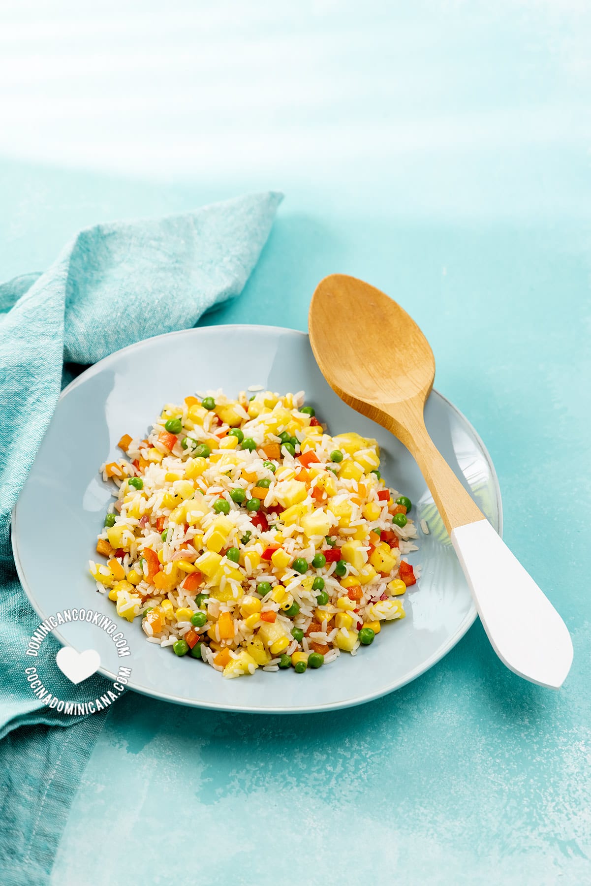 Rice, pineapple, and sweet corn salad.