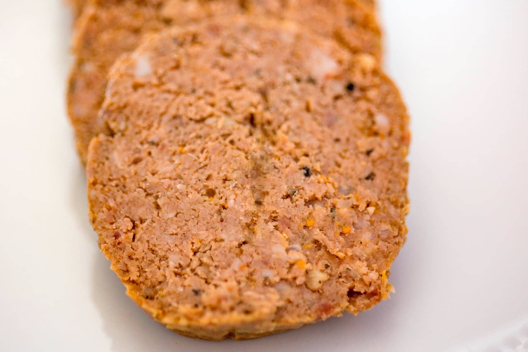 Homemade salami slices