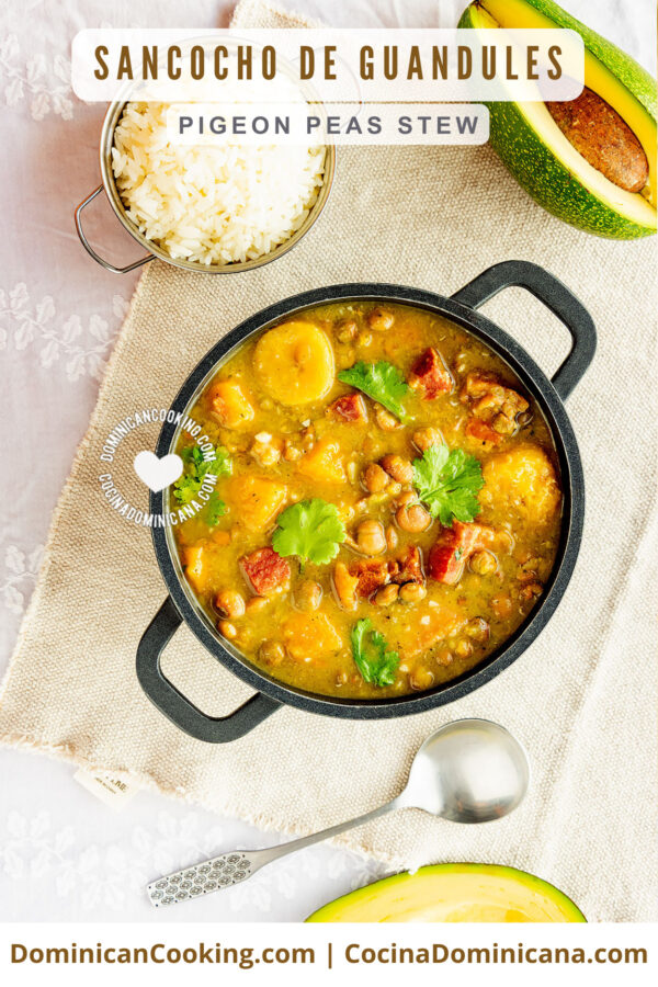 Sancocho de guandules or gandules (pigeon peas stew).